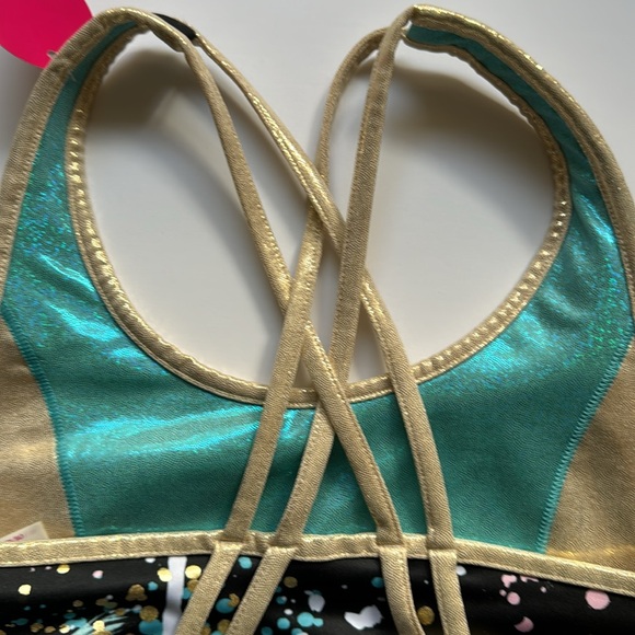 JUSTICE. Girls Metallic Reversible Athletic Sports Bra. Size XL. 16/18. - Picture 6 of 9
